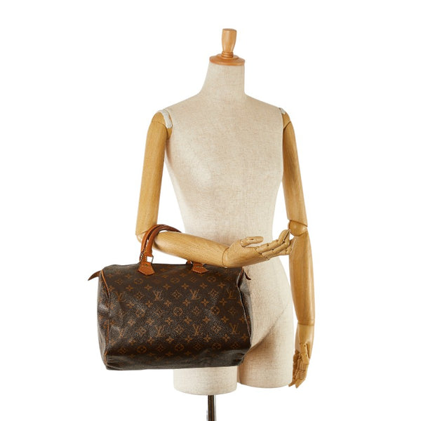 ルイ ヴィトン モノグラム スピーディ30 ハンドバッグ M41526 ブラウン PVC レザー レディース LOUIS VUITTON 【中古】