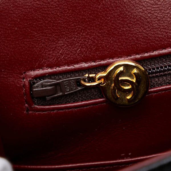シャネル マトラッセ ダブルフラップ チェーン ショルダーバッグ ブラック ラムスキン レディース CHANEL 【中古】