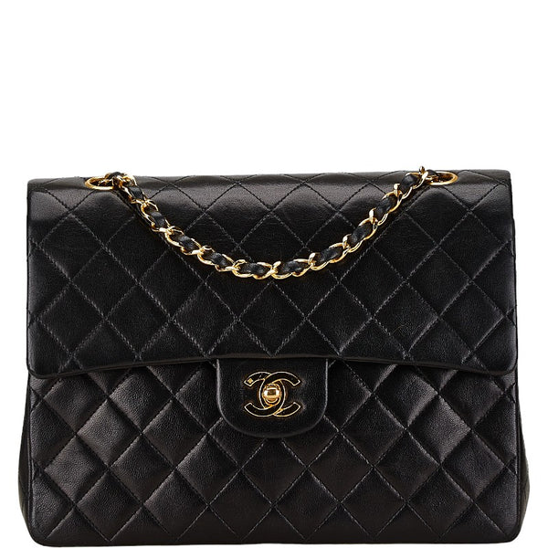 シャネル マトラッセ ダブルフラップ チェーン ショルダーバッグ ブラック ラムスキン レディース CHANEL 【中古】