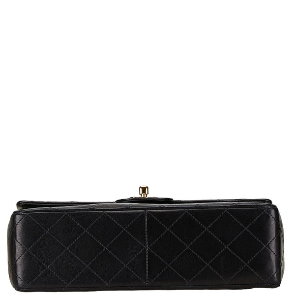 シャネル マトラッセ ダブルフラップ チェーン ショルダーバッグ ブラック ラムスキン レディース CHANEL 【中古】