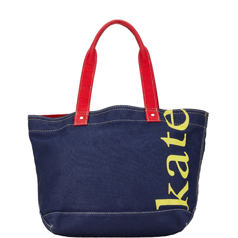 ケイトスペード トートバッグ ネイビー レッド キャンバス レディース Kate Spade 【中古】