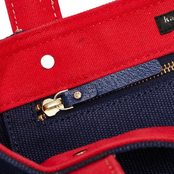 ケイトスペード トートバッグ ネイビー レッド キャンバス レディース Kate Spade 【中古】