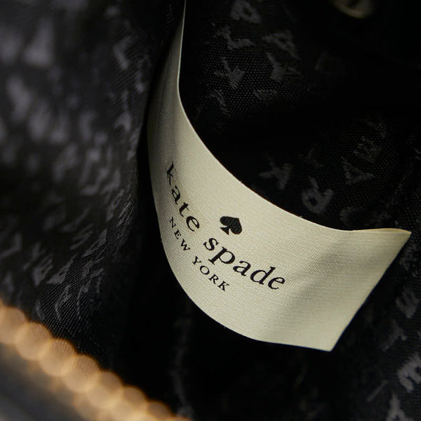 ケイトスペード ヒョウ フラット ポーチ ベージュ ブラック PVC レディース Kate Spade 【中古】