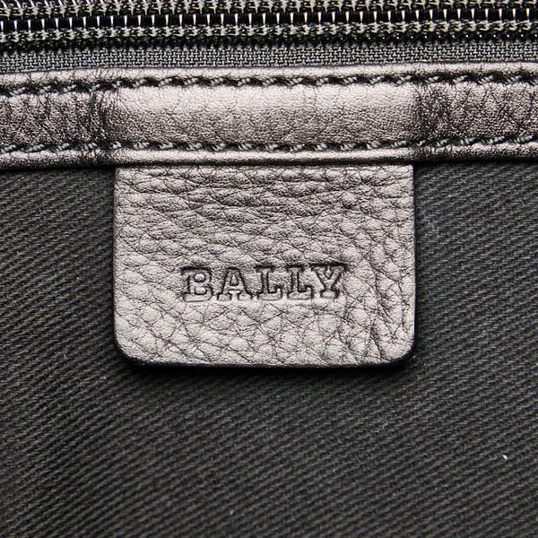 バリー ロゴ ハンドバッグ トートバッグ ブラック レザー レディース BALLY 【中古】