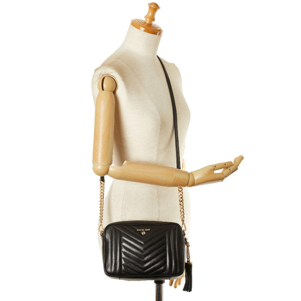 マイケルコース キルティング タッセル ショルダーバッグ 32H9GT9M2T ブラック レザー レディース Michael Kors 【中古】
