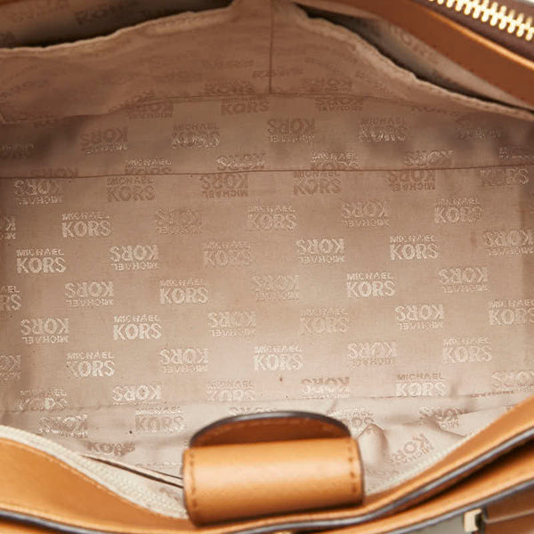 マイケルコース MKシグネチャー ハンドバッグ ショルダーバッグ 2WAY 35S7GSOS2B ブラウン PVC レザー レディース Michael Kors 【中古】