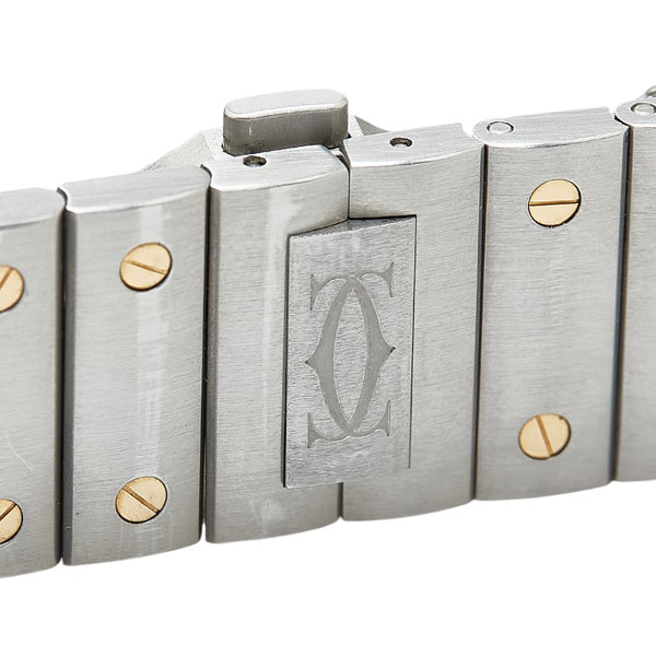 カルティエ サントス ドゥ カルティエ LM 腕時計 W2SA0009 自動巻き シルバー文字盤 ステンレススチール K18YG イエローゴールド メンズ CARTIER 【中古】