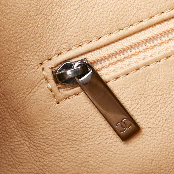 シャネル ココマーク トートバッグ ベージュ ブラウン レザー レディース CHANEL 【中古】