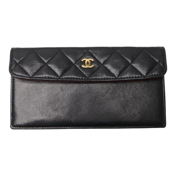 シャネル マトラッセ27 ココマーク シングルフラップ チェーン ショルダーバッグ ブラック ラムスキン レディース CHANEL 【中古】