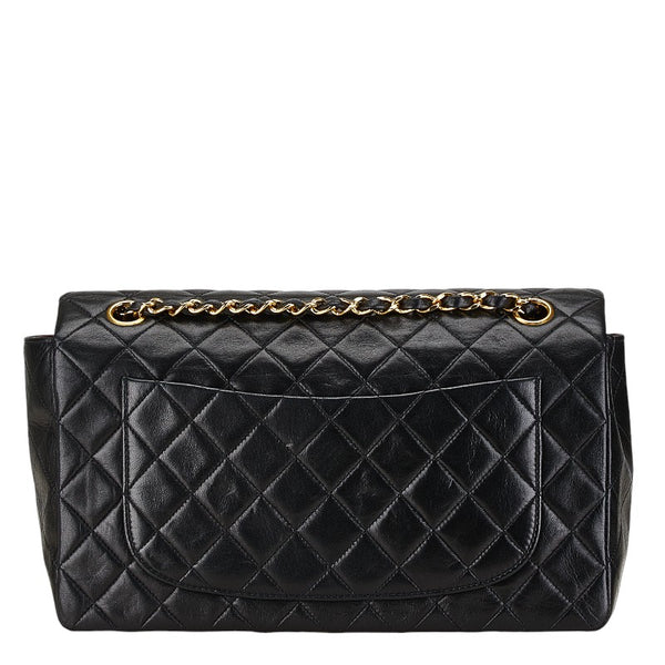 シャネル マトラッセ27 ココマーク シングルフラップ チェーン ショルダーバッグ ブラック ラムスキン レディース CHANEL 【中古】