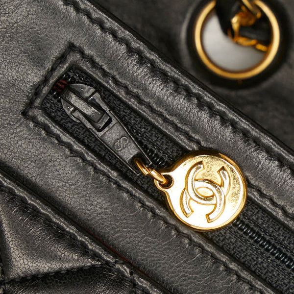 シャネル マトラッセ27 ココマーク シングルフラップ チェーン ショルダーバッグ ブラック ラムスキン レディース CHANEL 【中古】