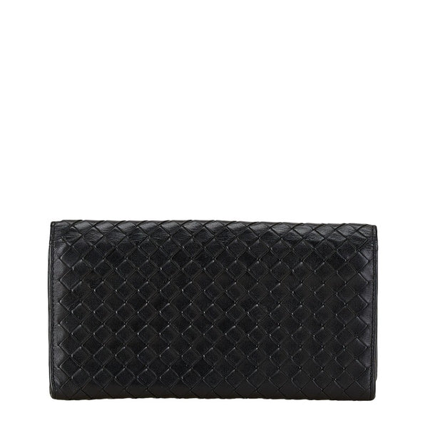 ボッテガヴェネタ イントレチャート 長財布 ブラック レザー レディース BOTTEGAVENETA 【中古】