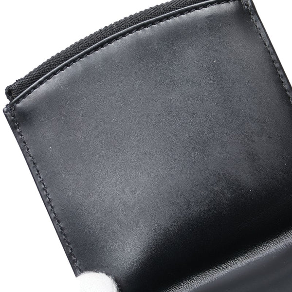 マルタンマルジェラ 二つ折り財布 コンパクトウォレット ブラック レザー レディース MARTIN MARGIELA 【中古】