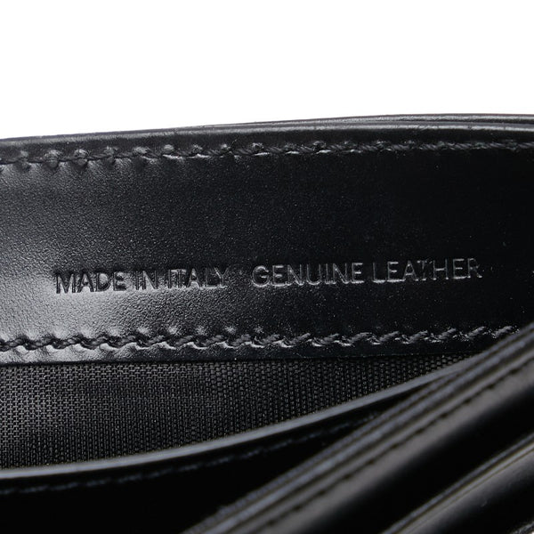 マルタンマルジェラ 二つ折り財布 コンパクトウォレット ブラック レザー レディース MARTIN MARGIELA 【中古】