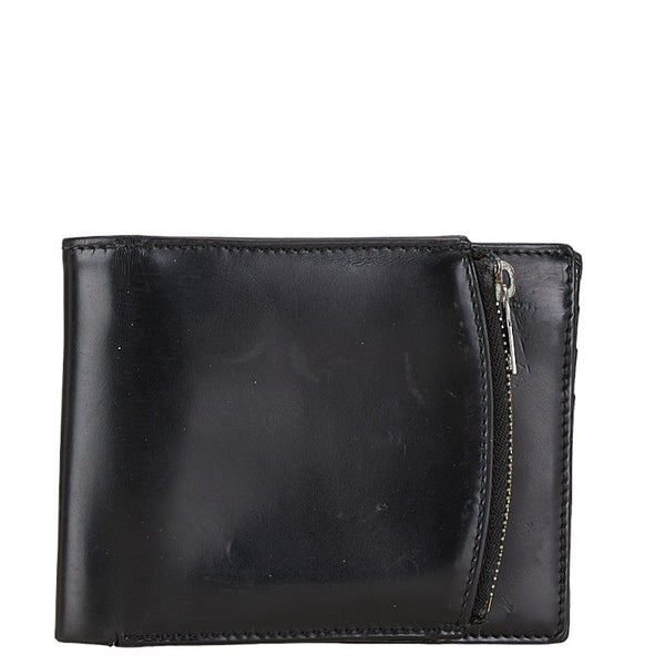 マルタンマルジェラ 二つ折り財布 コンパクトウォレット ブラック レザー レディース MARTIN MARGIELA 【中古】