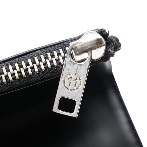 マルタンマルジェラ 二つ折り財布 コンパクトウォレット ブラック レザー レディース MARTIN MARGIELA 【中古】