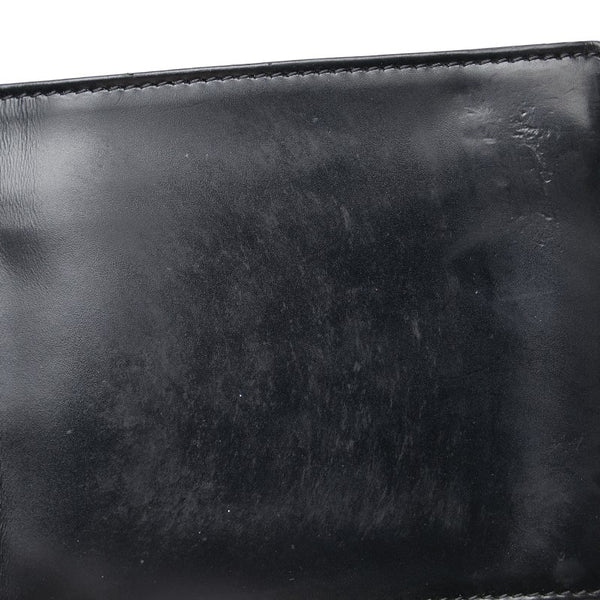 マルタンマルジェラ 二つ折り財布 コンパクトウォレット ブラック レザー レディース MARTIN MARGIELA 【中古】