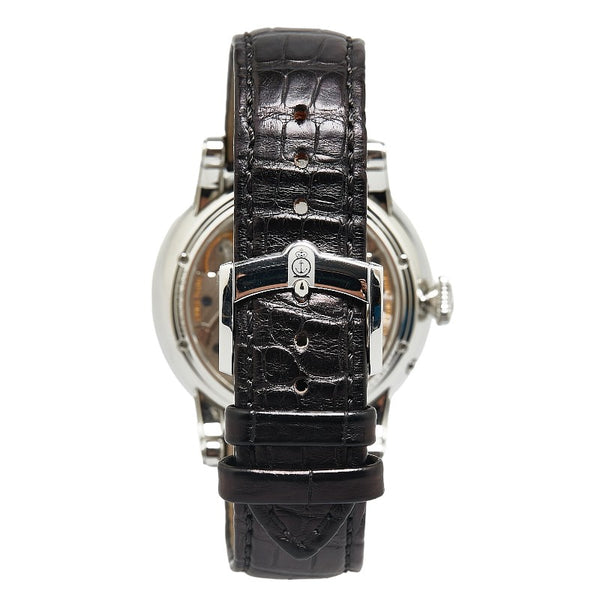 アーノルドサン HM パーぺチュアル ムーン 腕時計 手巻き ブラック文字盤 ステンレススチール レザー メンズ 【中古】