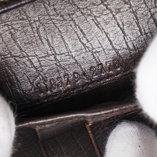 グッチ GGスプリーム 二つ折り財布 113379 ブラウン PVC レザー レディース GUCCI 【中古】