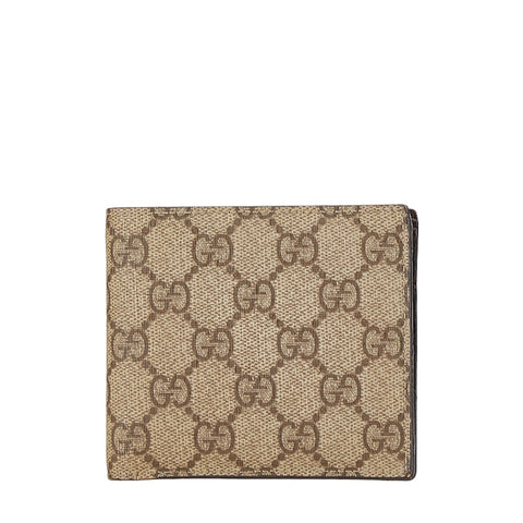 グッチ GGスプリーム 二つ折り財布 113379 ブラウン PVC レザー レディース GUCCI 【中古】