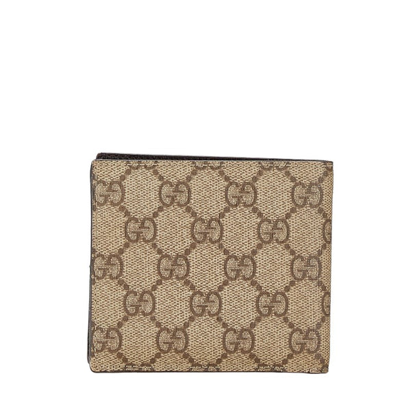 グッチ GGスプリーム 二つ折り財布 113379 ブラウン PVC レザー レディース GUCCI 【中古】