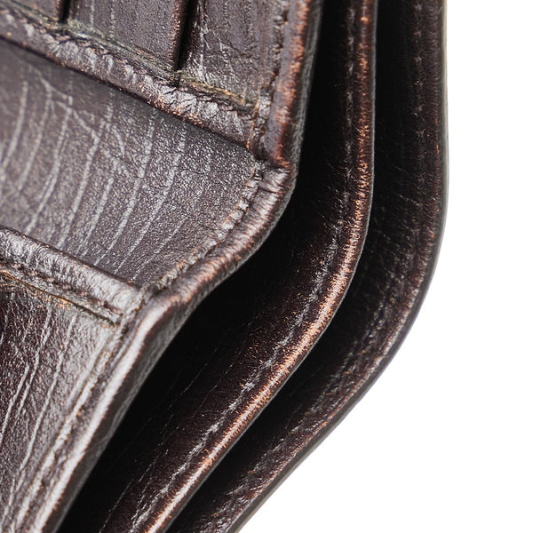 グッチ GGスプリーム 二つ折り財布 113379 ブラウン PVC レザー レディース GUCCI 【中古】