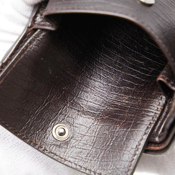 グッチ GGスプリーム 二つ折り財布 113379 ブラウン PVC レザー レディース GUCCI 【中古】