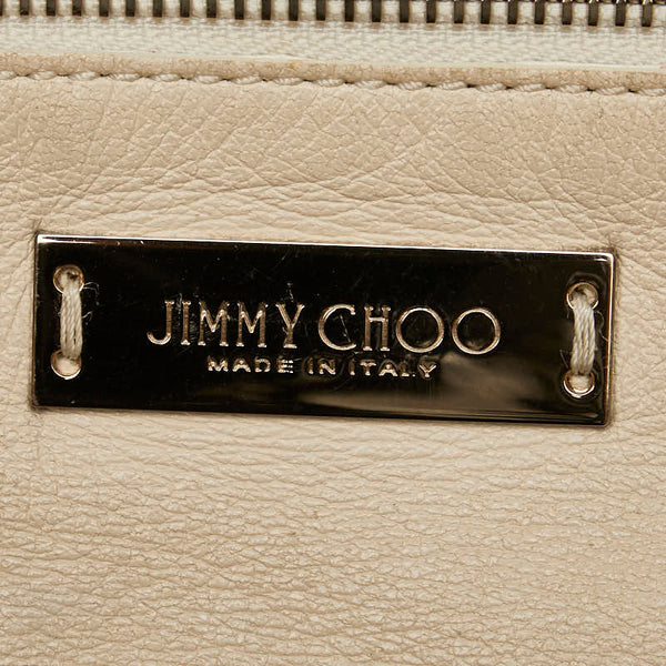 ジミーチュウ スター ハンドバッグ トートバッグ ブラック ホワイト レザー レディース JIMMY CHOO 【中古】