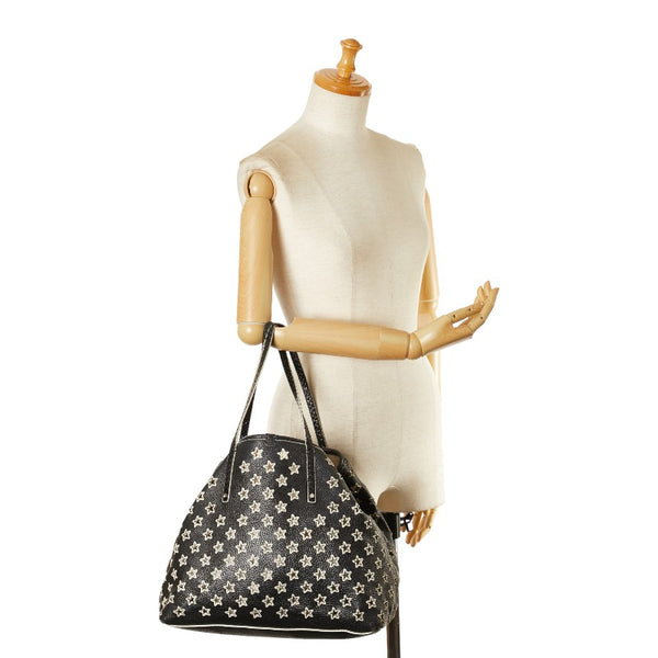 ジミーチュウ スター ハンドバッグ トートバッグ ブラック ホワイト レザー レディース JIMMY CHOO 【中古】