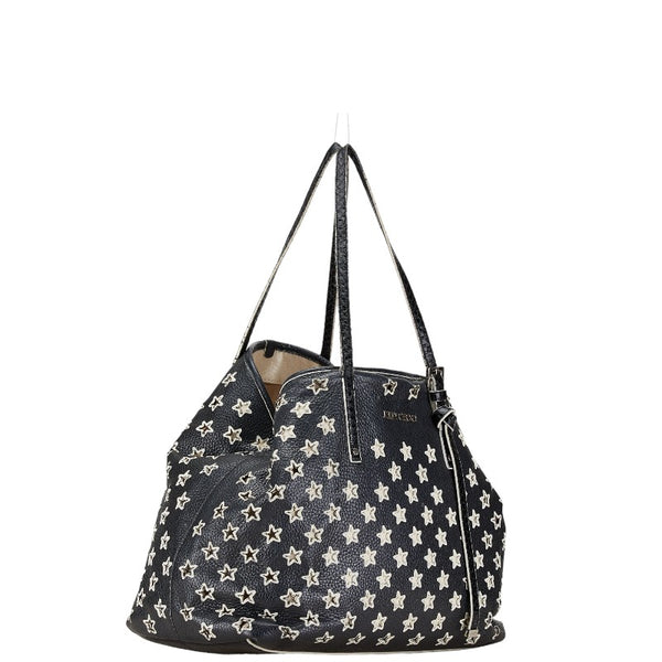 ジミーチュウ スター ハンドバッグ トートバッグ ブラック ホワイト レザー レディース JIMMY CHOO 【中古】