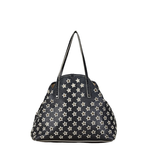 ジミーチュウ スター ハンドバッグ トートバッグ ブラック ホワイト レザー レディース JIMMY CHOO 【中古】