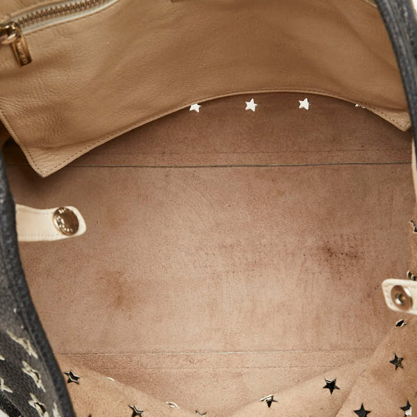 ジミーチュウ スター ハンドバッグ トートバッグ ブラック ホワイト レザー レディース JIMMY CHOO 【中古】