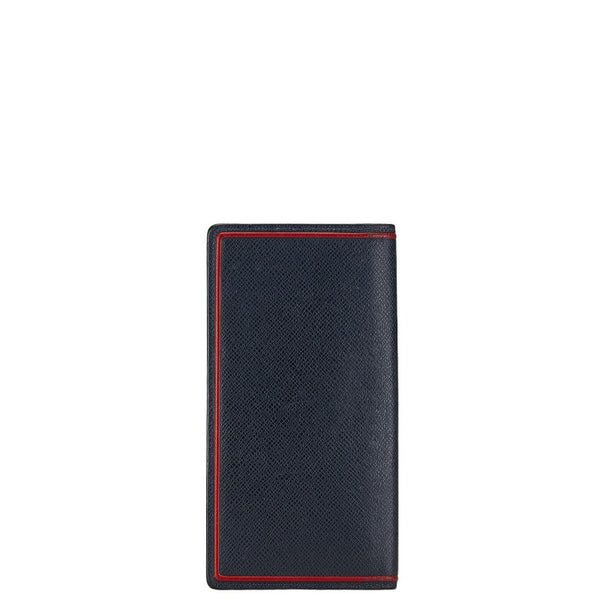 ルイ ヴィトン タイガ ポルトフォイユ ブラザ 長財布 M63434 ブルーマリーヌ レッド レザー メンズ LOUIS VUITTON 【中古】
