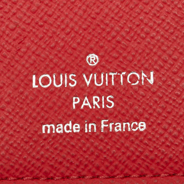 ルイ ヴィトン タイガ ポルトフォイユ ブラザ 長財布 M63434 ブルーマリーヌ レッド レザー メンズ LOUIS VUITTON 【中古】