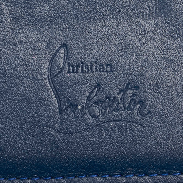 クリスチャンルブタン スタッズ カードケース ブルー レザー メンズ Christian Louboutin 【中古】