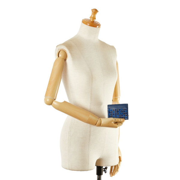 クリスチャンルブタン スタッズ カードケース ブルー レザー メンズ Christian Louboutin 【中古】