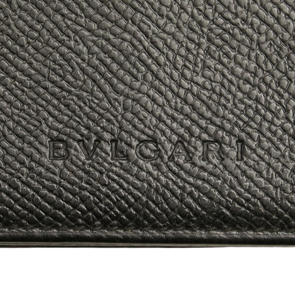 ブルガリ カードケース 名刺入れ ブラック レザー メンズ BVLGARI 【中古】