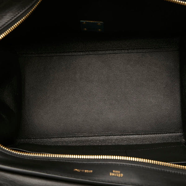 セリーヌ トラペーズ パイソン型押し ハンドバッグ ショルダーバッグ 2WAY ブラウン ブラック レザー レディース CELINE 【中古】