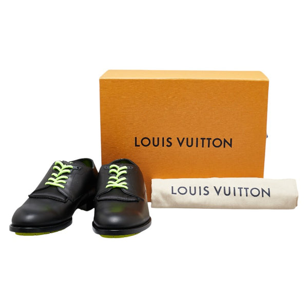 ルイ ヴィトン ドレスシューズ サイズ：7 1/2 25.5cm MT1118 ブラック ネオン イエロー レザー メンズ LOUIS VUITTON 【中古】