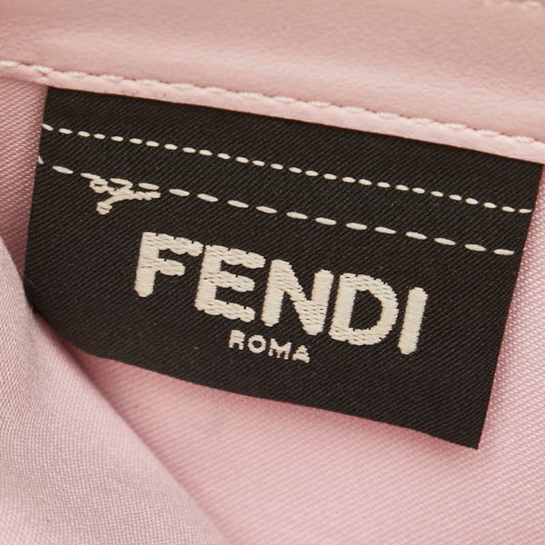 フェンディ スタッズ 二つ折り財布 ベージュ ピンク レザー レディース FENDI 【中古】