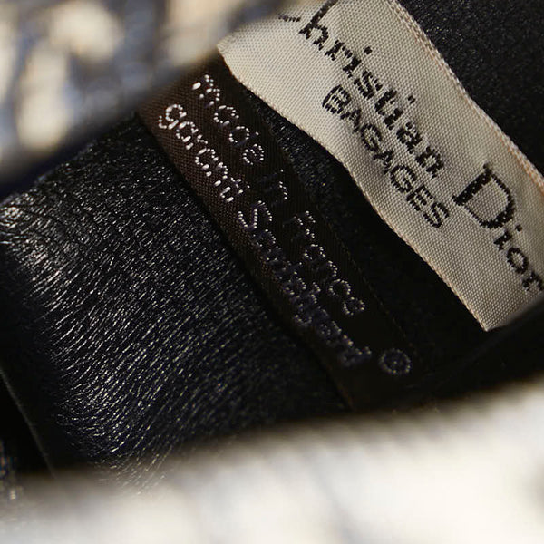 ディオール トロッター ボストンバッグ ハンドバッグ ベージュ ネイビー キャンバス レザー レディース Dior 【中古】