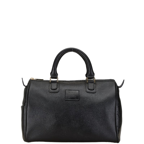 バーバリー ノバチェック ハンドバッグ ミニボストンバッグ ブラック レザー レディース BURBERRY 【中古】