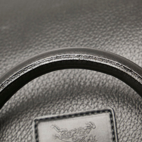 バーバリー ノバチェック ハンドバッグ ミニボストンバッグ ブラック レザー レディース BURBERRY 【中古】