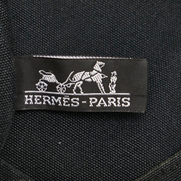 エルメス フールトゥ カバス ハンドバッグ トートバッグ ブラック グレー キャンバス レディース HERMES 【中古】