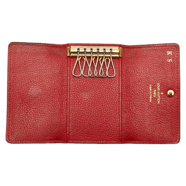 ルイ ヴィトン モノグラム アンプラント ミュルティクレ6 キーケース 6連 M63708 スカーレット レザー レディース LOUIS VUITTON 【中古】