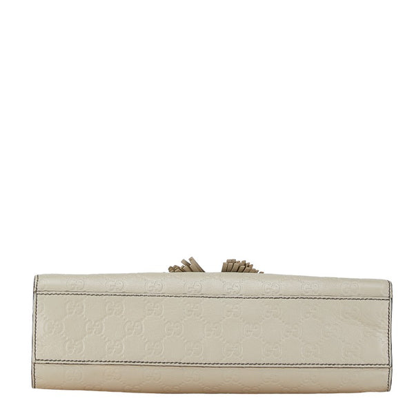 グッチ グッチシマ エミリー ホースビット チェーン ショルダーバッグ 295402 アイボリー ベージュ レザー レディース GUCCI 【中古】