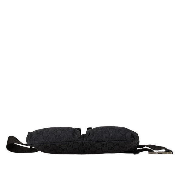 グッチ GGキャンバス ボディバッグ ウエストバッグ 28566 ブラック キャンバス レザー レディース GUCCI 【中古】