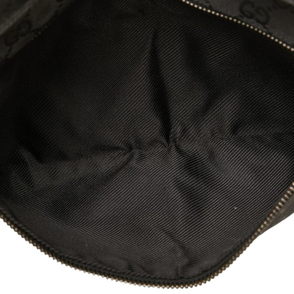 グッチ GGキャンバス ボディバッグ ウエストバッグ 28566 ブラック キャンバス レザー レディース GUCCI 【中古】