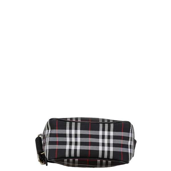バーバリー ノバチェック 斜め掛け ショルダーバッグ レッド ブラック PVC レディース BURBERRY 【中古】