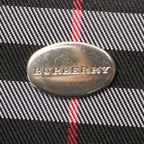 バーバリー ノバチェック 斜め掛け ショルダーバッグ レッド ブラック PVC レディース BURBERRY 【中古】